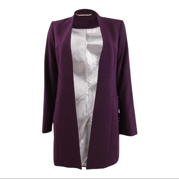 NWT CALVIN KLEIN | Open-Front Collarless Blazer - Picture 2 of 3